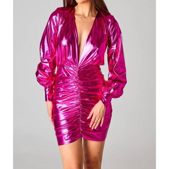 Buddylove - Vaschel Mini Metallic Ruched Dress